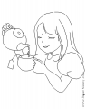 dievča pije čaj