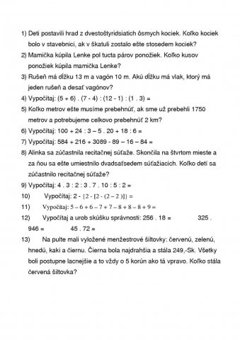 slovné úlohy